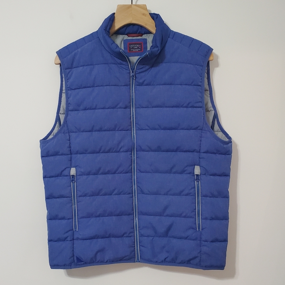 UNTUCKit Thierry Puffer Vest Waterproof Blue Mens Large